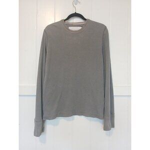 RUEHL No 925 Waffle Knit Thermal Long Sleeve Shirt Mens M Tan Pullover Crew Neck